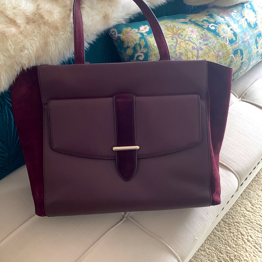 Kate Spade ♠️ leather and suede burgundy bag/briefcase